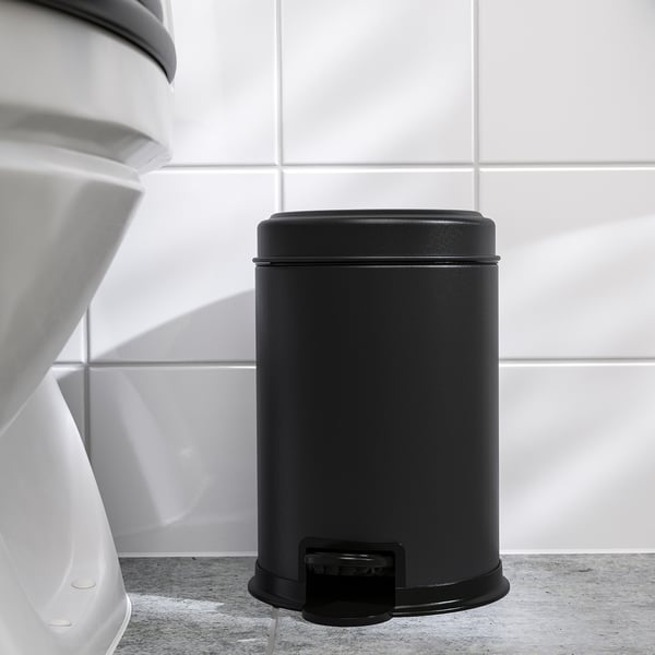 PÄRLSLINKE Trash can, black, 3 l