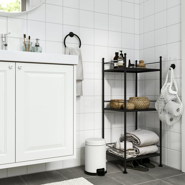 PÄRLSLINKE Trash can, white, 3 l