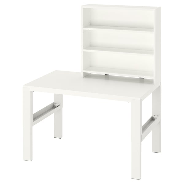 PÅHL Desk with add-on unit, height adjustable white, 96x58 cm