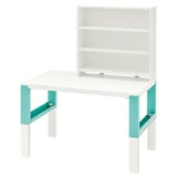 PÅHL Desk with add-on unit, white/turquoise, 96x58 cm