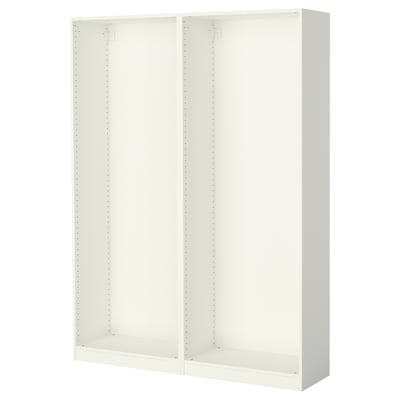 PAX wardrobe frame: white, rectangular, modular, empty.