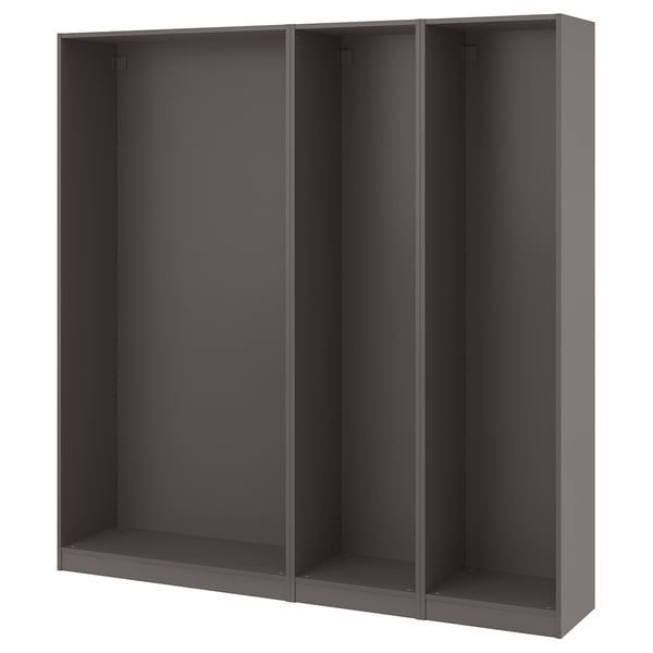 PAX 3 wardrobe frames, dark gray, 200x35x201 cm
