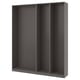 PAX 3 wardrobe frames, dark gray, 200x35x236 cm