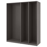 PAX 3 wardrobe frames, dark gray, 200x58x236 cm