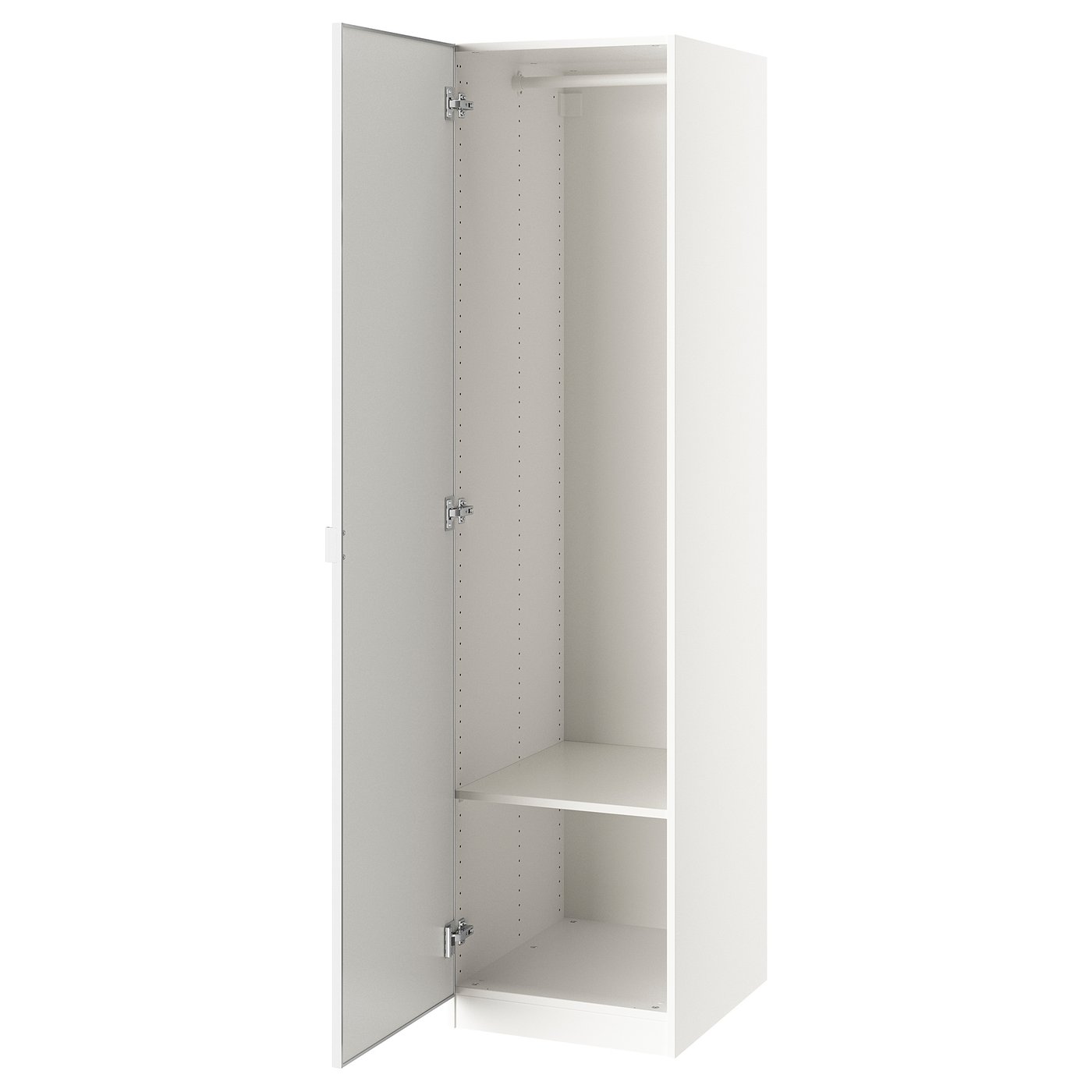 PAX / ÅHEIM wardrobe combination, white/mirror glass, 50x60x201 cm (195