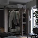 PAX / BERGSBO Wardrobe combination, dark gray, 150x60x201 cm