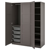 PAX / BERGSBO Wardrobe, dark gray/dark gray, 150x60x201 cm