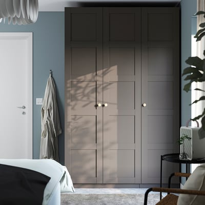 PAX / BERGSBO Wardrobe, dark gray/dark gray, 150x60x236 cm