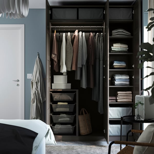 PAX / BERGSBO Wardrobe, dark gray/dark gray, 150x60x236 cm
