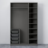 PAX / BERGSBO Wardrobe, dark gray/dark gray, 150x60x236 cm