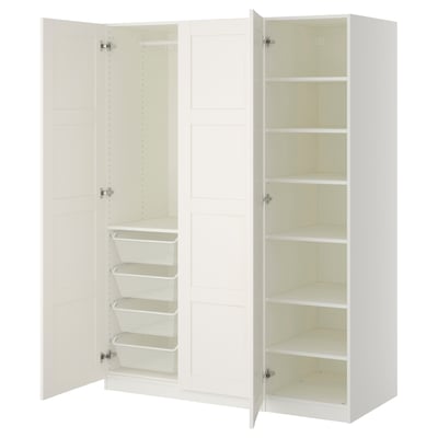 PAX / BERGSBO Wardrobe, white/white, 150x60x201 cm