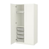 PAX / GRIMO Wardrobe combination, white/white, 100x60x201 cm