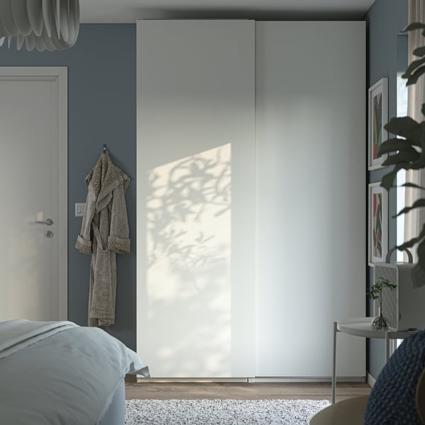 PAX / HASVIK Wardrobe combination, white/white, 150x43x236 cm