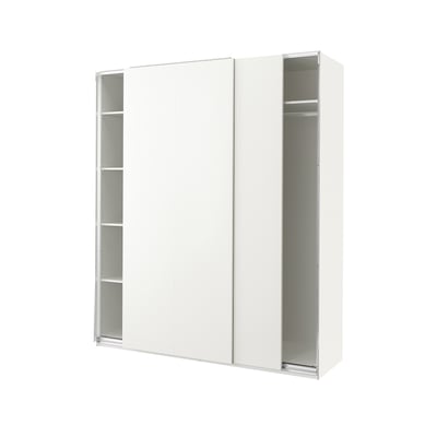 PAX / HASVIK Wardrobe, white/white, 200x66x236 cm