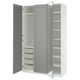 PAX / KAMMARTORP/GULLABERG Wardrobe combination, white/mirror glass gray, 150x60x236 cm
