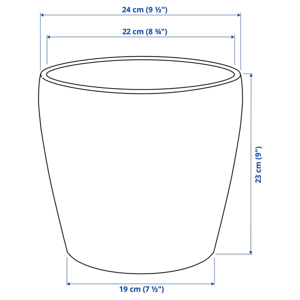 PERSILLADE Plant pot, dark gray, 19 cm