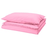 PILTANDVINGE Comforter cover and pillowcase, pink, 150x200/50x80 cm