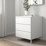 PLATSA 3-drawer chest, white/Fonnes white, 60x57x73 cm