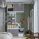 PLATSA Open wardrobe w 4 sliding doors