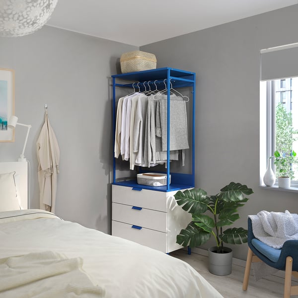 PLATSA open wardrobe with 3 drawers - IKEA