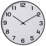 PLUTTIS Wall clock, black, 52 cm