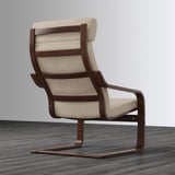 POÄNG Armchair, brown/Hillared beige