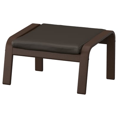 POÄNG Ottoman, brown/Glose dark brown