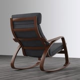 POÄNG Rocking chair, brown/Hillared anthracite