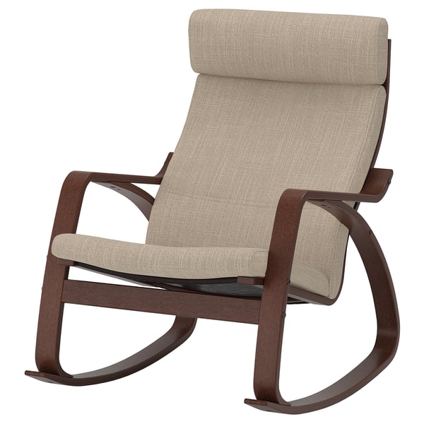 POÄNG Rocking chair, brown/Hillared beige