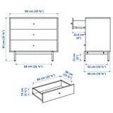 RÅDMANSÖ 3-drawer chest, brown walnut effect, 90x48x81 cm