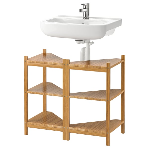 RÅGRUND / BJÖRKÅN Sink shelf/corner shelf, bamboo