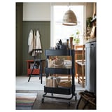 RÅSKOG Utility cart, black, 35x45x77 cm