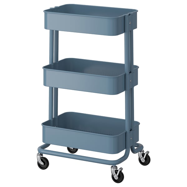 RÅSKOG Utility cart, gray-blue, 35x45x77 cm