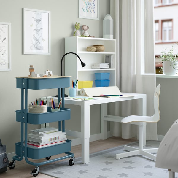 RÅSKOG Utility cart, gray-blue, 35x45x77 cm