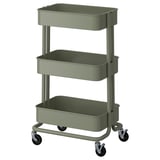 RÅSKOG Utility cart, gray-green, 35x45x77 cm