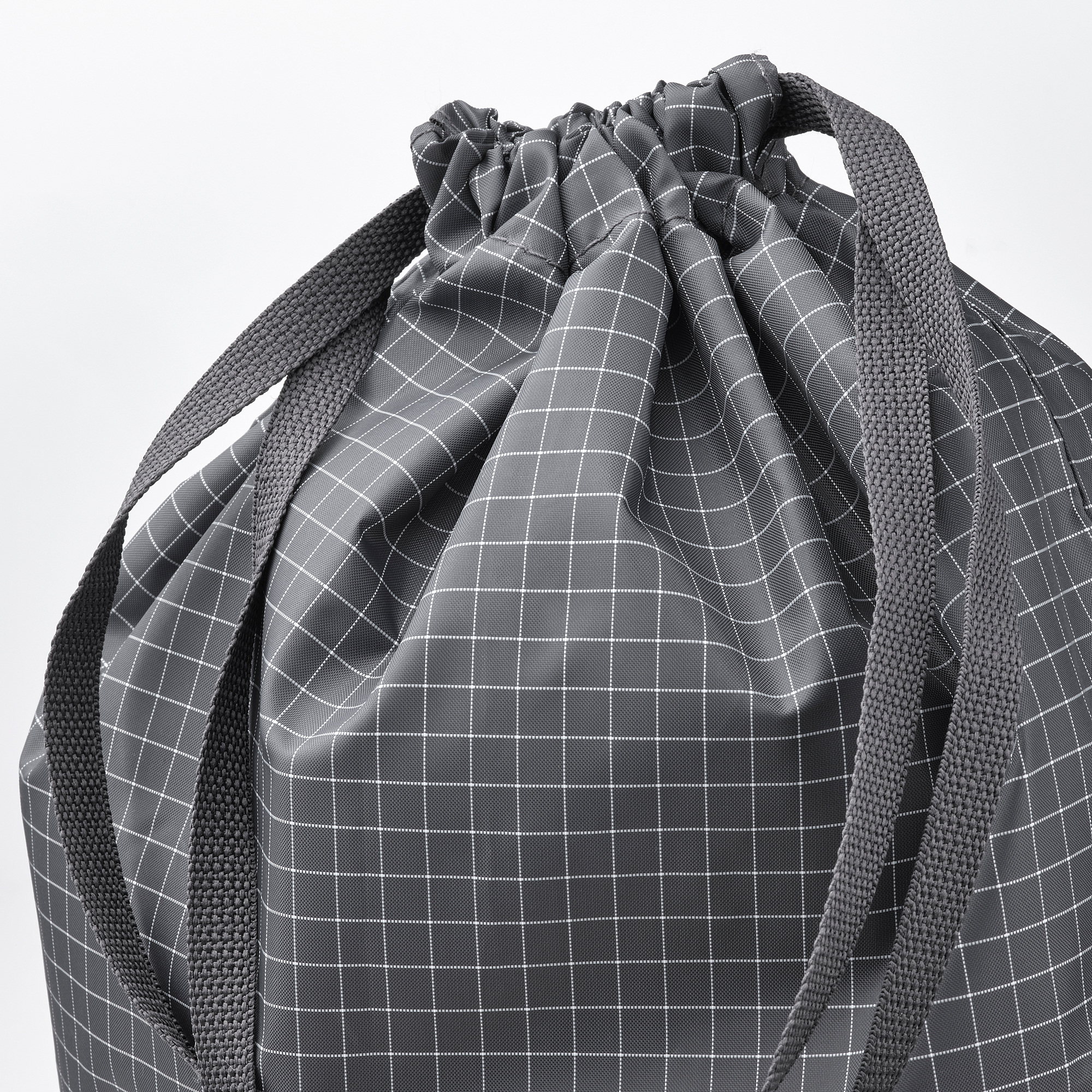 RENSARE Bag, check pattern/black, 30x40 cm/8 l