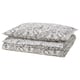 RODGERSIA Comforter cover and pillowcase, gray/white, 150x200/50x80 cm