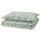 RODGERSIA Comforter cover and pillowcase, green/white, 150x200/50x80 cm