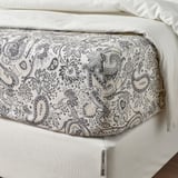RODGERSIA Fitted sheet, gray/white, 120x200 cm