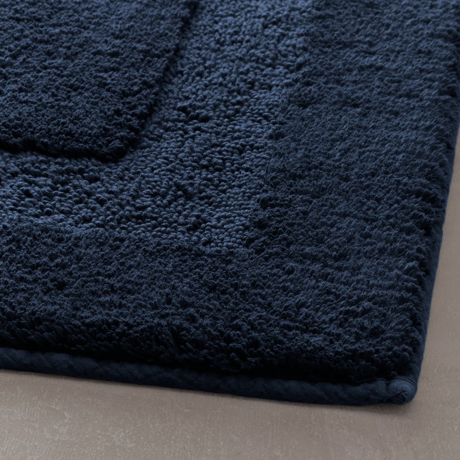 RÖDVATTEN bath mat, dark blue, 50x80 cm (20x31") IKEA