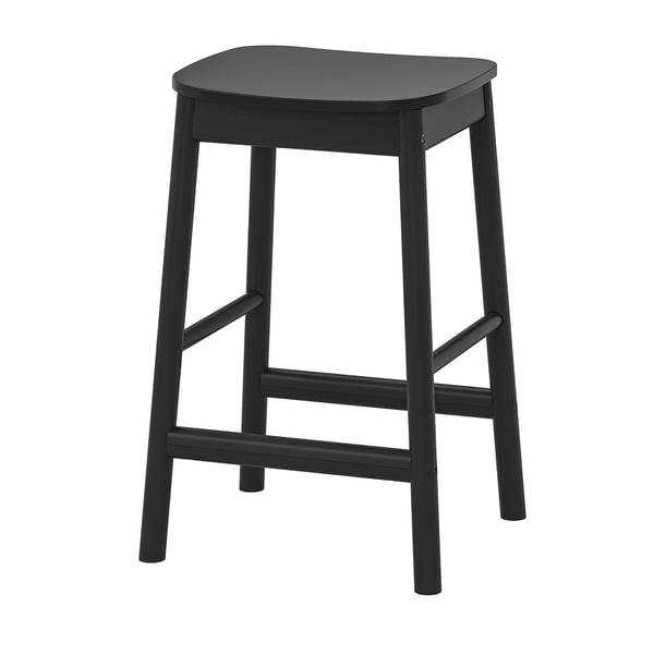 RÖNNINGE Bar stool, counter height/black, 63 cm