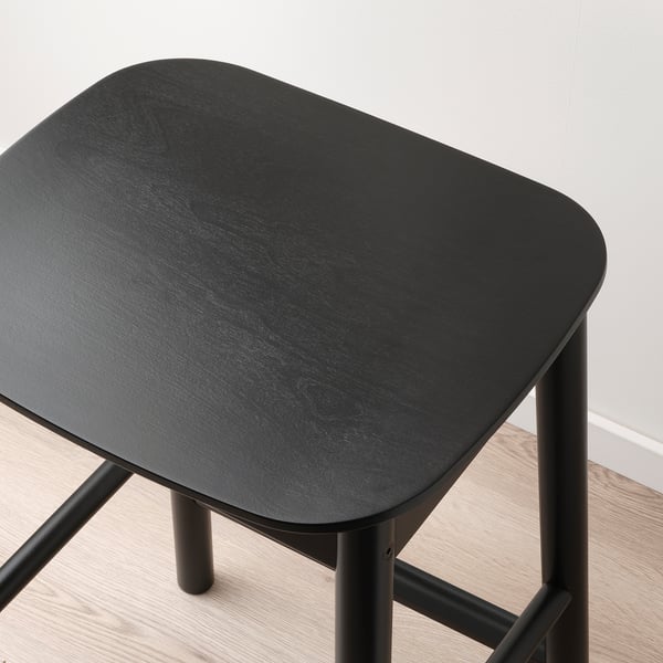 RÖNNINGE Bar stool, counter height/black, 63 cm