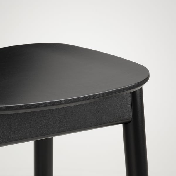 RÖNNINGE Bar stool, counter height/black, 63 cm