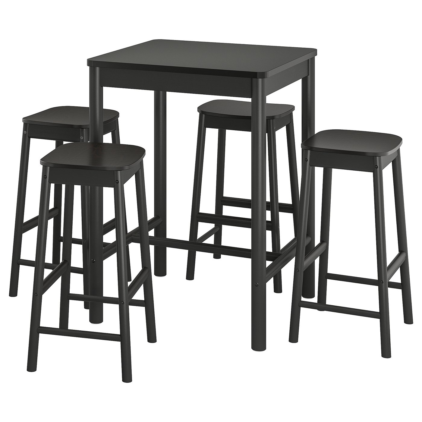 RÖNNINGE / RÖNNINGE bar table and 4 bar stools, black/black IKEA