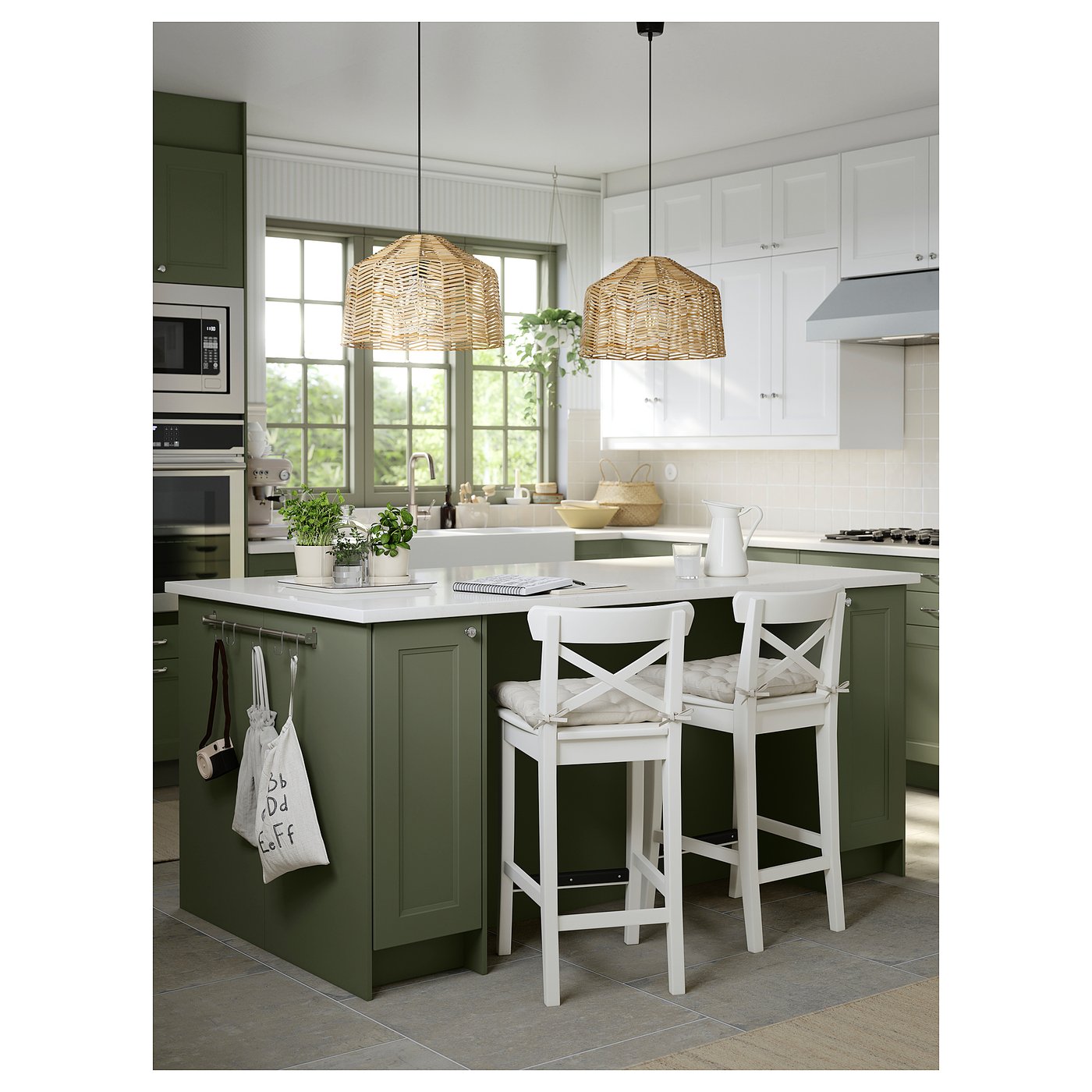 ROSENTORP Bar stool with backrest counter height/white 63 cm (24 3/4 