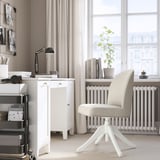 ROSENTORP Swivel chair, white/Kilanda beige