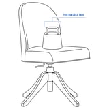 ROSENTORP Swivel chair, white/Kilanda beige
