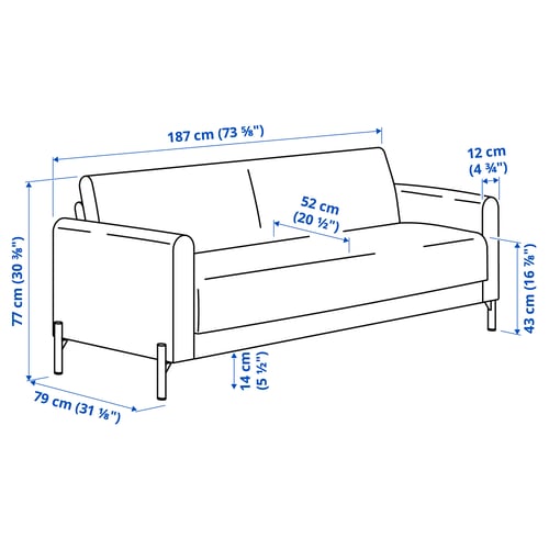 Illustration with measurements for the product: SALTMYRAN.