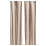 SANELA Curtains, 1 pair, light beige/with heading tape, 140x250 cm