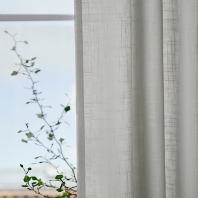 SILVERLÖNN Sheer curtains, 1 pair, light gray/with heading tape, 145x250 cm